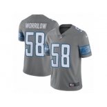 Men Nike Detroit Lions #58 Paul Worrilow Limited Steel Rush Vapor Untouchable NFL Jersey