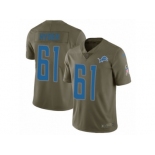 Men Nike Detroit Lions #61 Kerry Hyder Limited Olive 2017 Salute to Service NFL Jersey