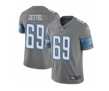 Men Nike Detroit Lions #69 Anthony Zettel Limited Steel Rush Vapor Untouchable NFL Jersey