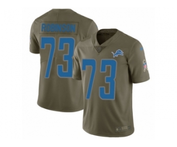 Men Nike Detroit Lions #73 Greg Robinson Limited Olive 2017 Salute to Service NFL Jersey