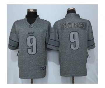 Men Nike Detroit Lions #9 Matthew Stafford Gray Stitched Gridiron Gray Limited Jersey