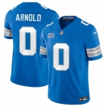 Men's Detroit Lions #0 Terrion Arnold New Blue 2024 With Dradt Patch F.U.S.E. Vapor Limited Stitched Jersey