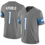 Men's Detroit Lions #1 Terrion Arnold Gray 2024 Draft F.U.S.E. Vapor Untouchable Limited Football Stitched Jersey