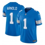 Men's Detroit Lions #1 Terrion Arnold New Blue 2024 Draft F.U.S.E. Vapor Limited Football Stitched Jersey