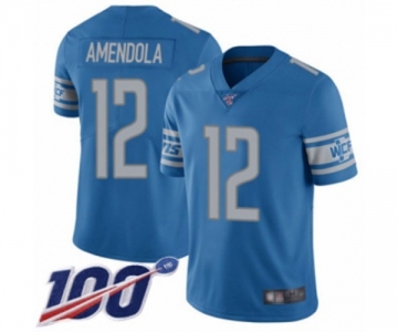 Men's Detroit Lions #12 Danny Amendola Blue Team Color Vapor Untouchable Limited Player 100th Season Football Jersey