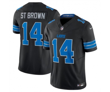 Men's Detroit Lions #14 Amon-Ra St. Brown Black 2024 F.U.S.E. 2nd Alternate Vapor Limited Stitched Jersey