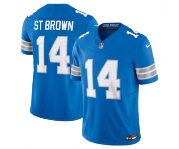 Men's Detroit Lions #14 Amon-Ra St. Brown Blue 2024 F.U.S.E. Vapor Limited Stitched Jersey