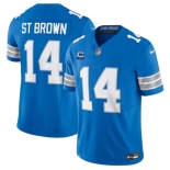 Men's Detroit Lions #14 Amon-Ra St. Brown Blue 2024 F.U.S.E. With 2-Star C Patch Vapor Limited Stitched Jersey