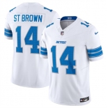 Men's Detroit Lions #14 Amon-Ra St. Brown White 2024 F.U.S.E. Vapor Limited Stitched Jersey