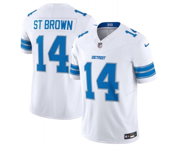 Men's Detroit Lions #14 Amon-Ra St. Brown White 2024 F.U.S.E. Vapor Limited Stitched Jersey