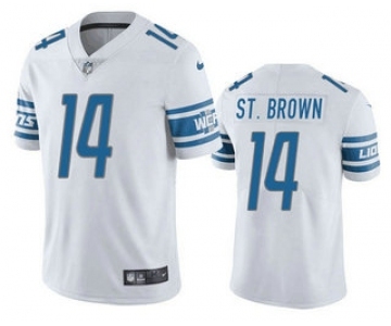 Men's Detroit Lions #14 Amon Ra St Brown White Vapor Untouchable Limited Stitched Jersey