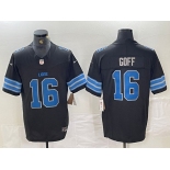 Men's Detroit Lions #16 Jared Goff Black 2024 F.U.S.E. 2nd Alternate Vapor Limited Football Stitched Jersey