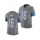 Men's Detroit Lions #16 Jared Goff Grey Color Rush Stitched Football Jersey