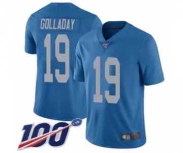 Men's Detroit Lions #19 Kenny Golladay Blue Alternate Vapor Untouchable Limited Player 100th Season Football Jersey