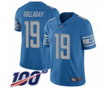 Men's Detroit Lions #19 Kenny Golladay Blue Team Color Vapor Untouchable Limited Player 100th Season Football Jersey