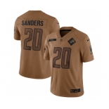 Men's Detroit Lions #20 Barry Sanders 2023 Brown Salute To Service Limited Football Stitched Jersey