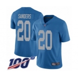 Men's Detroit Lions #20 Barry Sanders Blue Alternate Vapor Untouchable Limited Player 100th Season Football Jersey