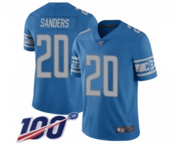 Men's Detroit Lions #20 Barry Sanders Blue Team Color Vapor Untouchable Limited Player 100th Season Football Jersey