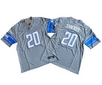 Men's Detroit Lions #20 Barry Sanders Gray 2023 F.U.S.E. Vapor Untouchable Limited Football Stitched Jersey