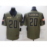 Men's Detroit Lions #20 Barry Sanders Nike Olive 2021 Salute To Service Limited Player Jersey