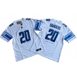 Men's Detroit Lions #20 Barry Sanders White 2023 F.U.S.E. Vapor Untouchable Limited Football Stitched Jersey