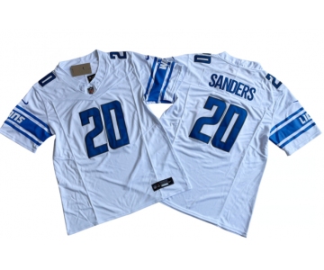 Men's Detroit Lions #20 Barry Sanders White 2023 F.U.S.E. Vapor Untouchable Limited Football Stitched Jersey