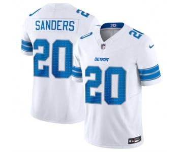 Men's Detroit Lions #20 Barry Sanders White 2024 F.U.S.E. Vapor Limited Football Stitched Jersey