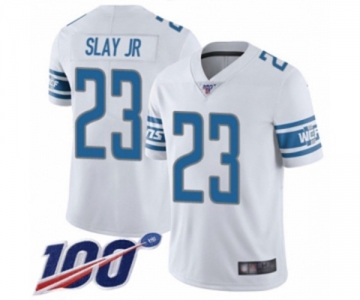 Men's Detroit Lions #23 Darius Slay White Vapor Untouchable Limited Player 100th Season Football Jersey