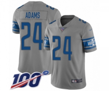 Men's Detroit Lions #24 Andrew Adams Limited Gray Inverted Legend 100th Season Football Jersey