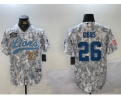 Men's Detroit Lions #26 Jahmyr Gibbs 2024 Arctic Camo Salute To Service Stitched Baseball Jerseys