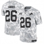 Men's Detroit Lions #26 Jahmyr Gibbs 2024 F.U.S.E Arctic Camo Salute To Service Limited Stitched Football Jersey