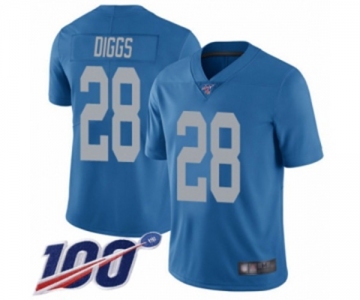 Men's Detroit Lions #28 Quandre Diggs Blue Alternate Vapor Untouchable Limited Player 100th Season Football Jersey