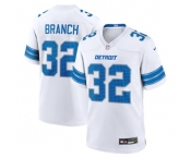 Men's Detroit Lions #32 Brian Branch White 2nd Alternate Game Nike Jersey