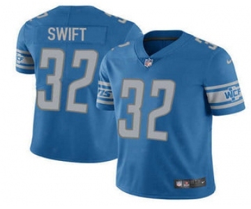 Men's Detroit Lions #32 DAndre Swift 2021 Blue Vapor Untouchable Limited Stitched Jersey