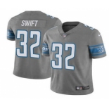 Men's Detroit Lions #32 DAndre Swift 2021 Gray Vapor Untouchable Limited Stitched Jersey