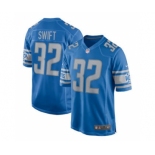 Men's Detroit Lions #32 D'Andre Swift Blue Stitched Football Jersey