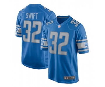 Men's Detroit Lions #32 D'Andre Swift Blue Stitched Football Jersey