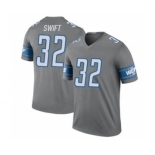 Men's Detroit Lions #32 D'Andre Swift Gray Stitched Football Jersey