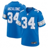 Men's Detroit Lions #34 Alex Anzalone Blue 2nd Alternate Game Nike Jersey