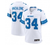 Men's Detroit Lions #34 Alex Anzalone White 2nd Alternate Game Nike Jersey