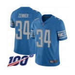 Men's Detroit Lions #34 Zach Zenner Blue Team Color Vapor Untouchable Limited Player 100th Season Football Jersey