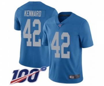 Men's Detroit Lions #42 Devon Kennard Blue Alternate Vapor Untouchable Limited Player 100th Season Football Jersey