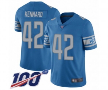 Men's Detroit Lions #42 Devon Kennard Blue Team Color Vapor Untouchable Limited Player 100th Season Football Jersey