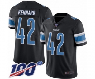 Men's Detroit Lions #42 Devon Kennard Limited Black Rush Vapor Untouchable 100th Season Football Jersey