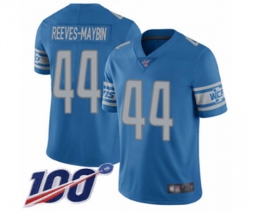 Men's Detroit Lions #44 Jalen Reeves-Maybin Blue Team Color Vapor Untouchable Limited Player 100th Season Football Jersey