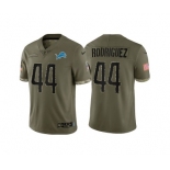 Men's Detroit Lions #44 Malcolm Rodriguez Olive 2022 Salute To Service Limited Stitched Jersey