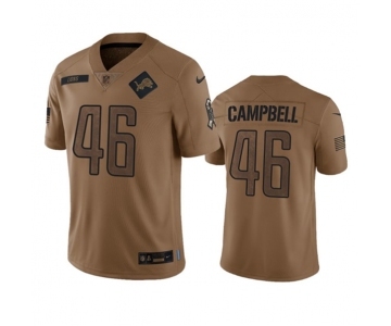 Men's Detroit Lions #46 Jack Campbell 2023 Brown Salute To Service Limited Football Stitched Jersey