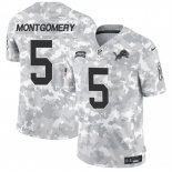 Men's Detroit Lions #5 David Montgomery 2024 F.U.S.E Arctic Camo Salute To Service Limited Stitched Football Jersey