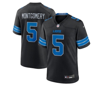 Men's Detroit Lions #5 David Montgomery Black 2nd Alternate Stitched Jersey