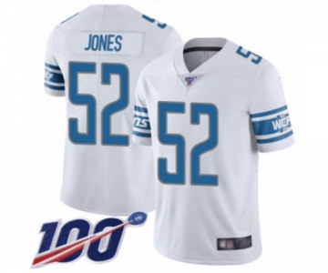 Men's Detroit Lions #52 Christian Jones White Vapor Untouchable Limited Player 100th Season Football Jersey